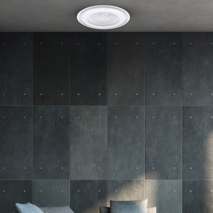 LED Dimmable ceiling light with a fan ZONDA LED/48W/230V 3000-6000K silver + remote control