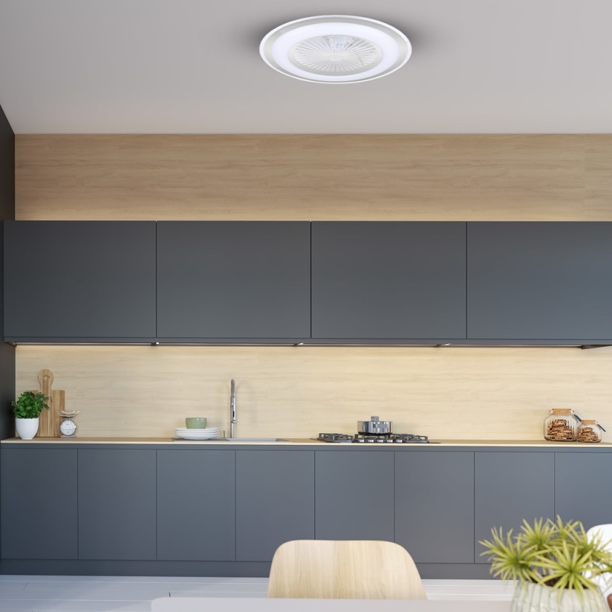 LED Dimmable ceiling light with a fan ZONDA LED/48W/230V 3000-6000K silver + remote control