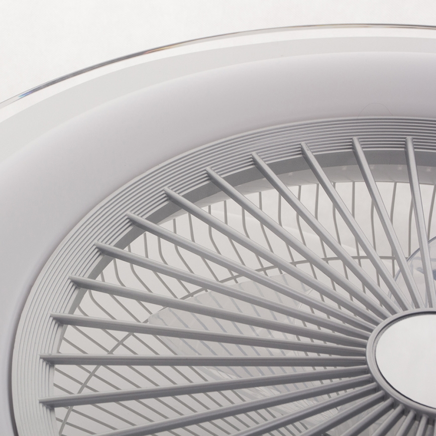LED Dimmable ceiling light with a fan ZONDA LED/48W/230V 3000-6000K silver + remote control