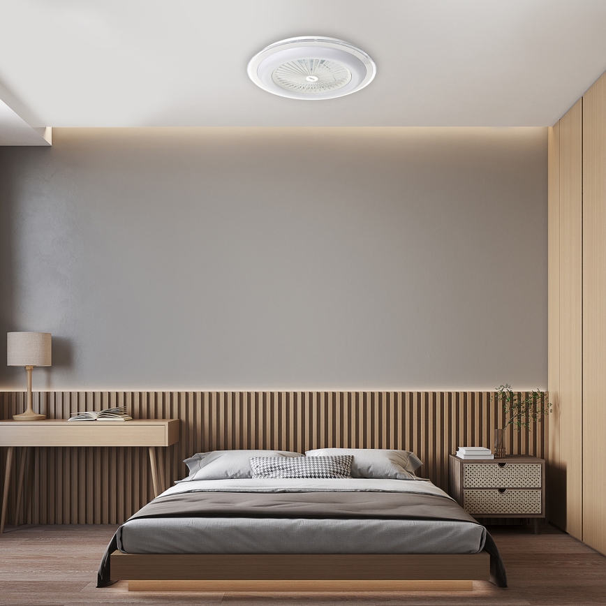 LED Dimmable ceiling light with a fan ZONDA LED/48W/230V 3000-6000K white + remote control