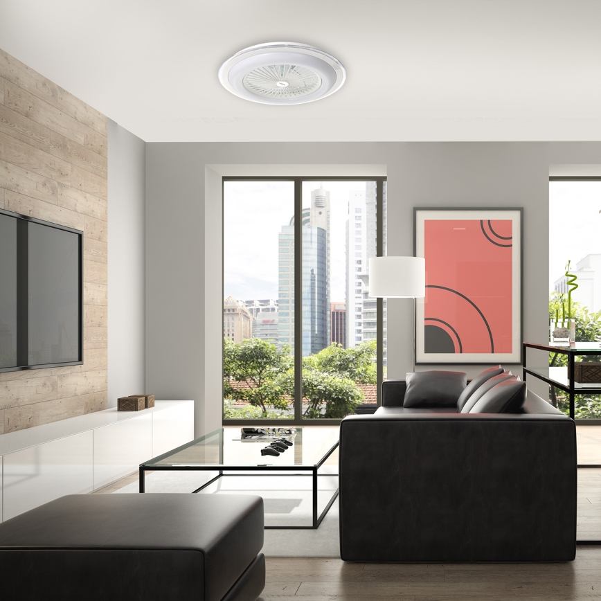 LED Dimmable ceiling light with a fan ZONDA LED/48W/230V 3000-6000K white + remote control