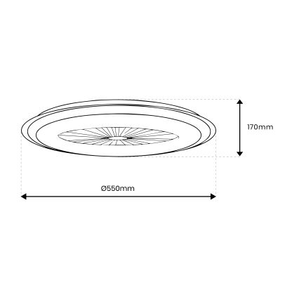 LED Dimmable ceiling light with fan ARIA LED/38W/230V 3000-6000K black/white + remote control