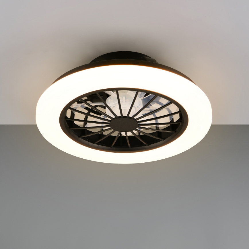 Dimmable RGBW LED ceiling light with fan GHANA LED/24W/230V 3000-6500K white/black + remote control