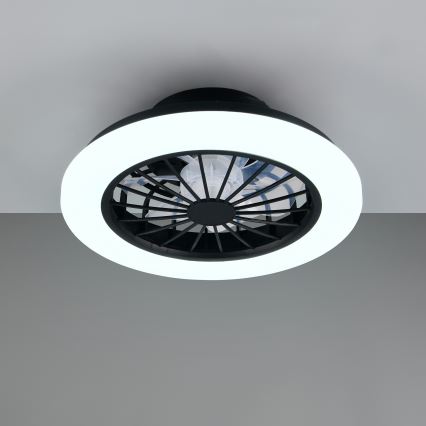 Dimmable RGBW LED ceiling light with fan GHANA LED/24W/230V 3000-6500K white/black + remote control