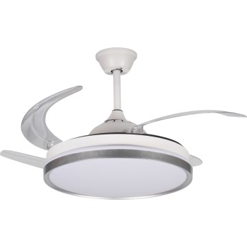 LED Dimmable Ceiling Light with Fan PLAVE LED/36W/230V 3000-6500K Silver/White + Remote Control