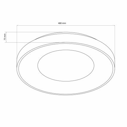 LED Dimmable bathroom ceiling light WITOLD LED/72W/230V d. 48 cm 3000-6000K IP44 + remote control