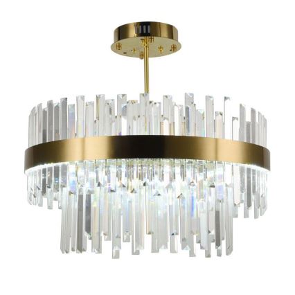 LED Dimmable crystal chandelier on a pole LED/80W/230V 3000-6500K gold + remote control