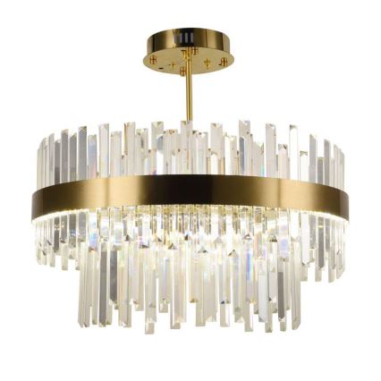LED Dimmable crystal chandelier on a pole LED/80W/230V 3000-6500K gold + remote control
