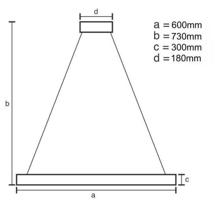LED Dimmable crystal chandelier on a pole LED/80W/230V 3000-6500K gold + remote control