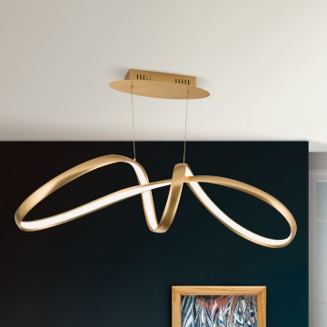 LED Dimmable chandelier on a string CIRCUS LED/36W/230V gold