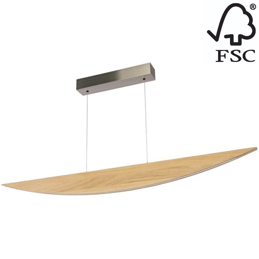 LED Dimmable chandelier on a string DUBAI LED/14W/230V oak – FSC certified