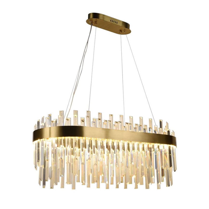 LED Dimmable crystal chandelier on a string LED/100W/230V 3000-6500K gold + remote control