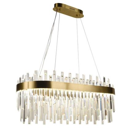 LED Dimmable crystal chandelier on a string LED/100W/230V 3000-6500K gold + remote control