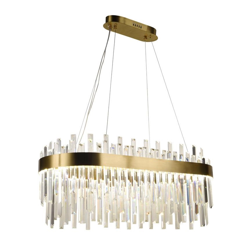 LED Dimmable crystal chandelier on a string LED/100W/230V 3000-6500K gold + remote control