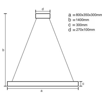 LED Dimmable crystal chandelier on a string LED/100W/230V 3000-6500K gold + remote control