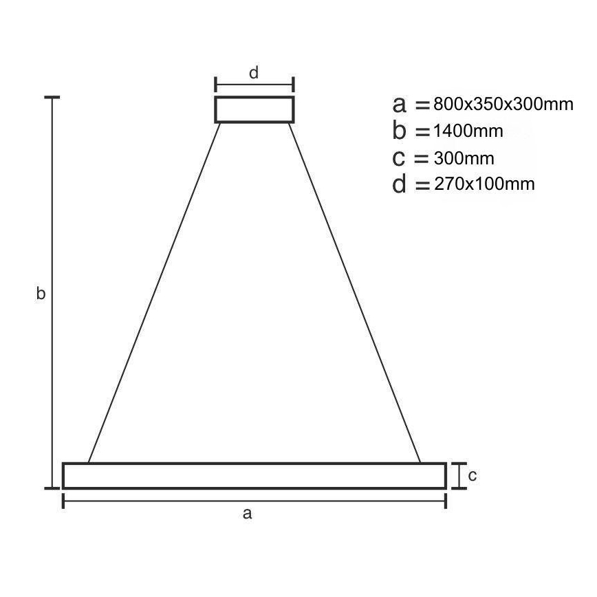 LED Dimmable crystal chandelier on a string LED/100W/230V 3000-6500K gold + remote control