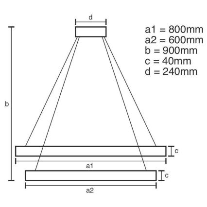 LED Dimmable chandelier on a string LED/100W/230V 3000-6500K d. 80 cm + remote control