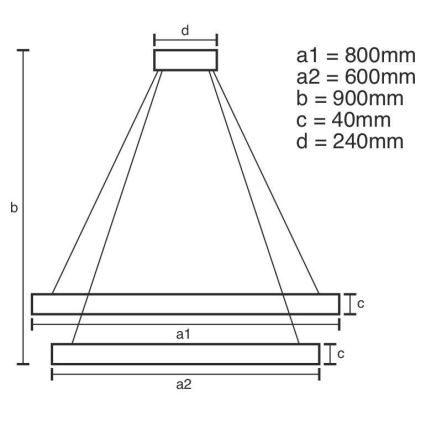 LED Dimmable chandelier on a string LED/100W/230V 3000-6500K + remote control
