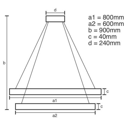 LED Dimmable chandelier on a string LED/100W/230V 3000-6500K d. 80 cm + remote control