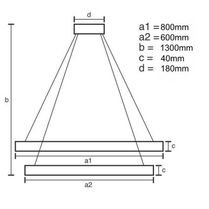 LED Dimmable chandelier on a string LED/100W/230V 3000-6500K + remote control
