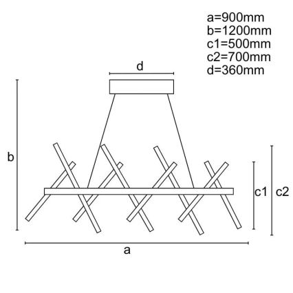 LED Dimmable chandelier on a string LED/100W/230V 3000-6500K + remote control