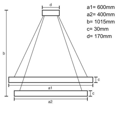 LED Dimmable chandelier on a string LED/100W/230V 3000-6500K + remote control