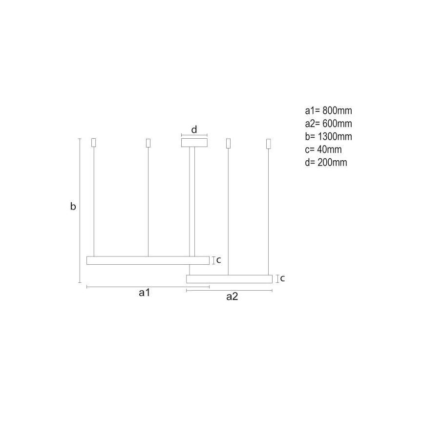 LED Dimmable chandelier on a string LED/100W/230V 3000-6500K d. 80 cm + remote control