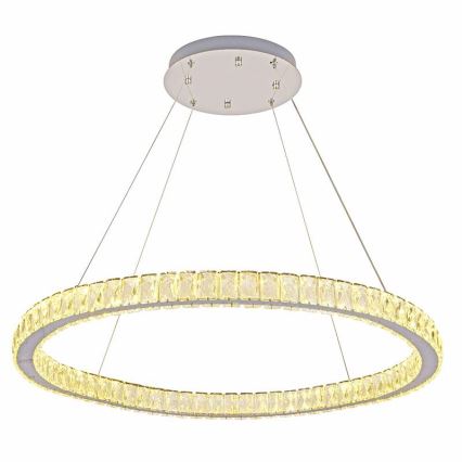 LED Dimmable crystal chandelier on a string LED/100W/230V 3000-6500K silver + remote control