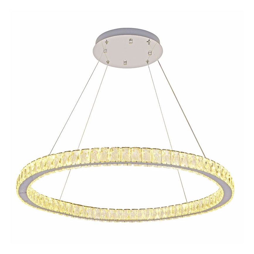 LED Dimmable crystal chandelier on a string LED/100W/230V 3000-6500K silver + remote control