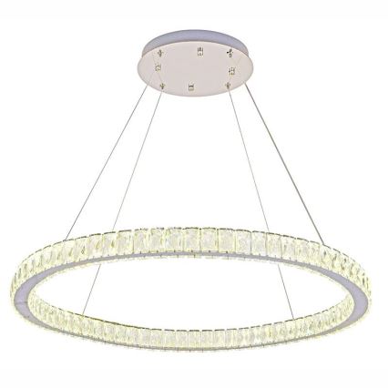 LED Dimmable crystal chandelier on a string LED/100W/230V 3000-6500K silver + remote control