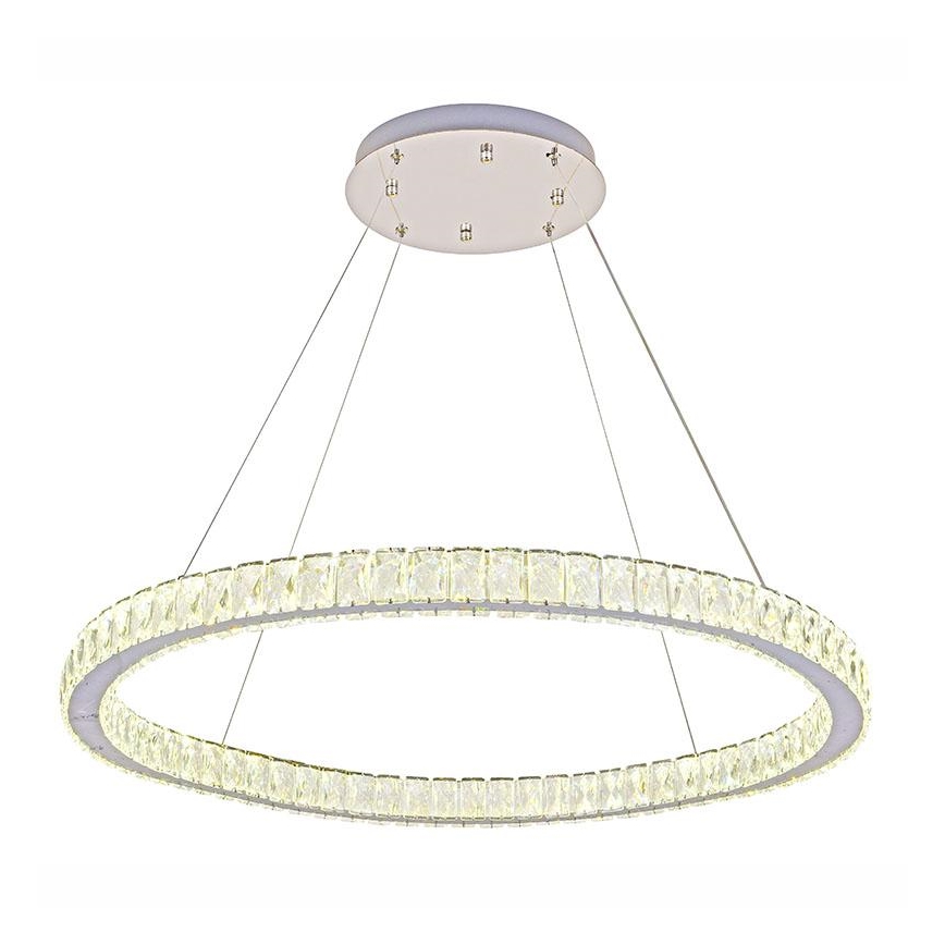 LED Dimmable crystal chandelier on a string LED/100W/230V 3000-6500K silver + remote control