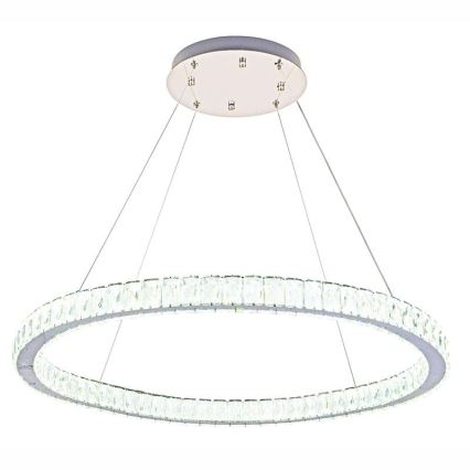 LED Dimmable crystal chandelier on a string LED/100W/230V 3000-6500K silver + remote control