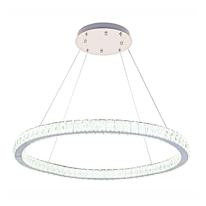 LED Dimmable crystal chandelier on a string LED/100W/230V 3000-6500K silver + remote control