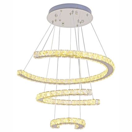 LED Dimmable crystal chandelier on a string LED/100W/230V 3000-6500K silver + remote control