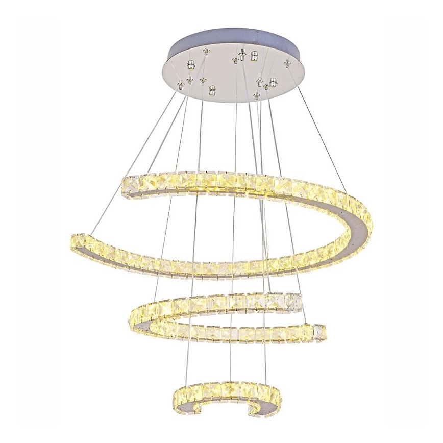LED Dimmable crystal chandelier on a string LED/100W/230V 3000-6500K silver + remote control