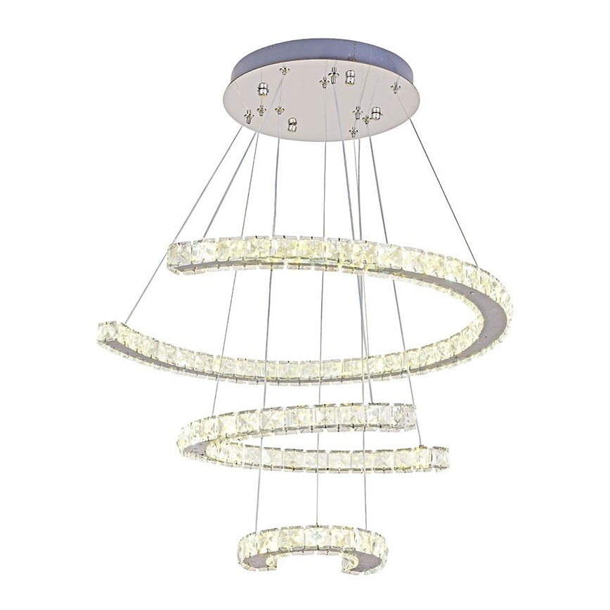 LED Dimmable crystal chandelier on a string LED/100W/230V 3000-6500K silver + remote control