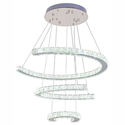 LED Dimmable crystal chandelier on a string LED/100W/230V 3000-6500K silver + remote control