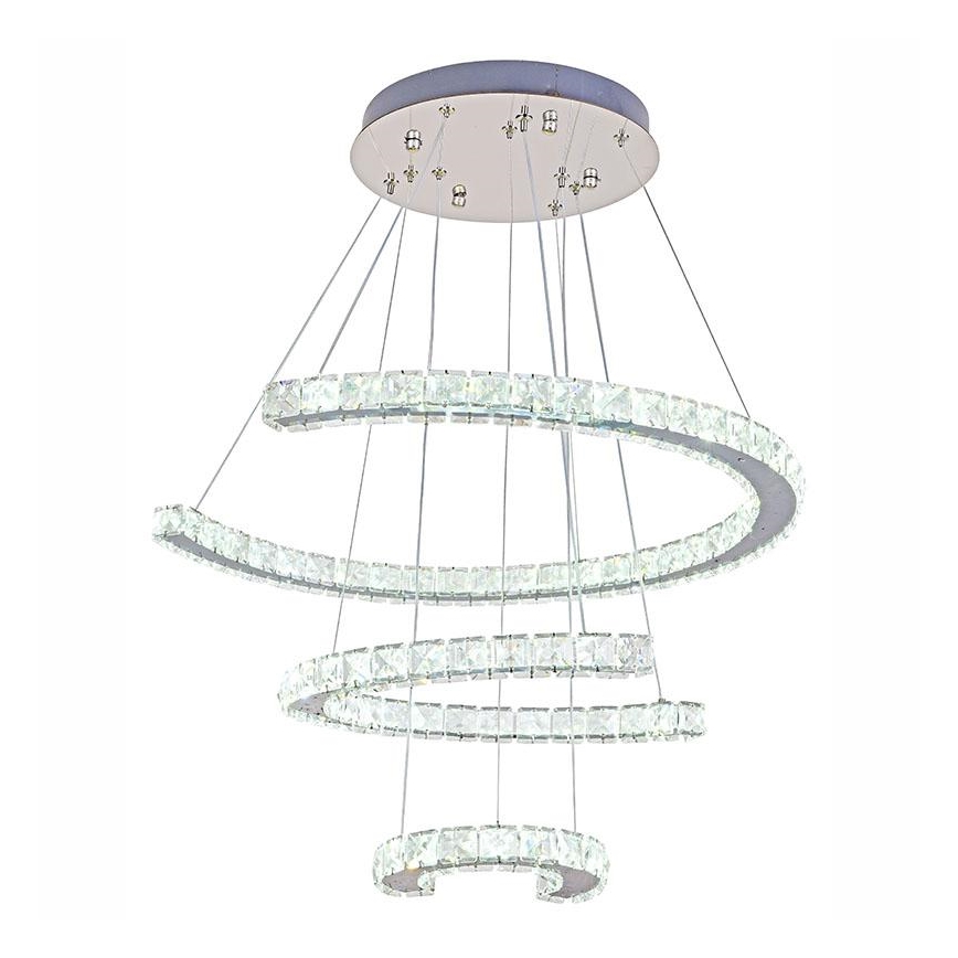 LED Dimmable crystal chandelier on a string LED/100W/230V 3000-6500K silver + remote control