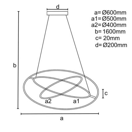 LED Dimmable chandelier on a string LED/105W/230V 3000-6500K + remote control