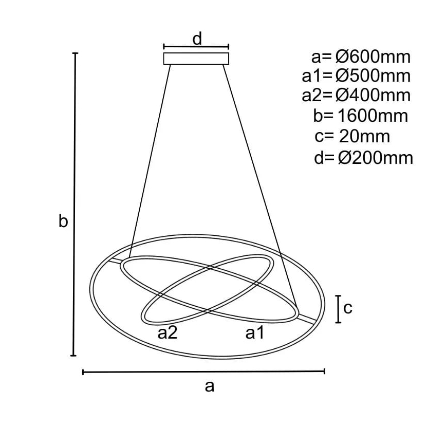 LED Dimmable chandelier on a string LED/105W/230V 3000-6500K + remote control