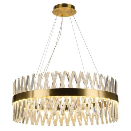 LED Dimmable crystal chandelier on a string LED/110W/230V 3000-6500K gold + remote control
