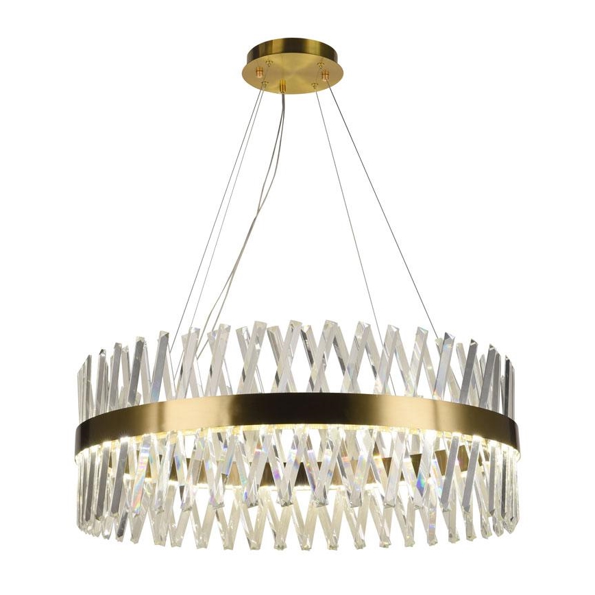 LED Dimmable crystal chandelier on a string LED/110W/230V 3000-6500K gold + remote control