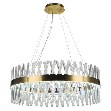 LED Dimmable crystal chandelier on a string LED/110W/230V 3000-6500K gold + remote control