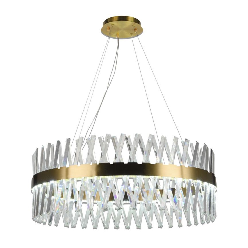 LED Dimmable crystal chandelier on a string LED/110W/230V 3000-6500K gold + remote control