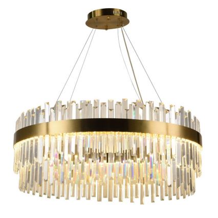 LED Dimmable crystal chandelier on a string LED/110W/230V 3000-6500K gold + remote control