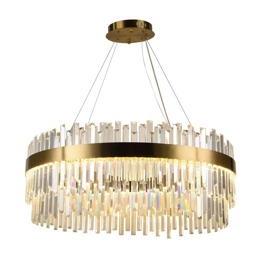 LED Dimmable crystal chandelier on a string LED/110W/230V 3000-6500K gold + remote control