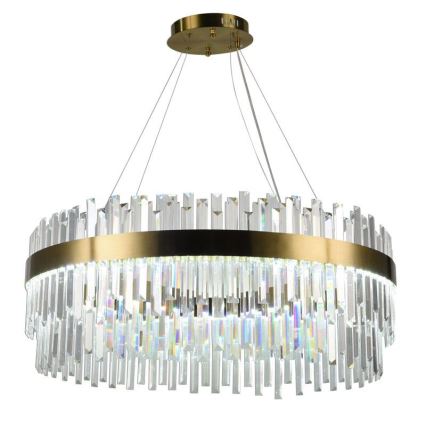 LED Dimmable crystal chandelier on a string LED/110W/230V 3000-6500K gold + remote control
