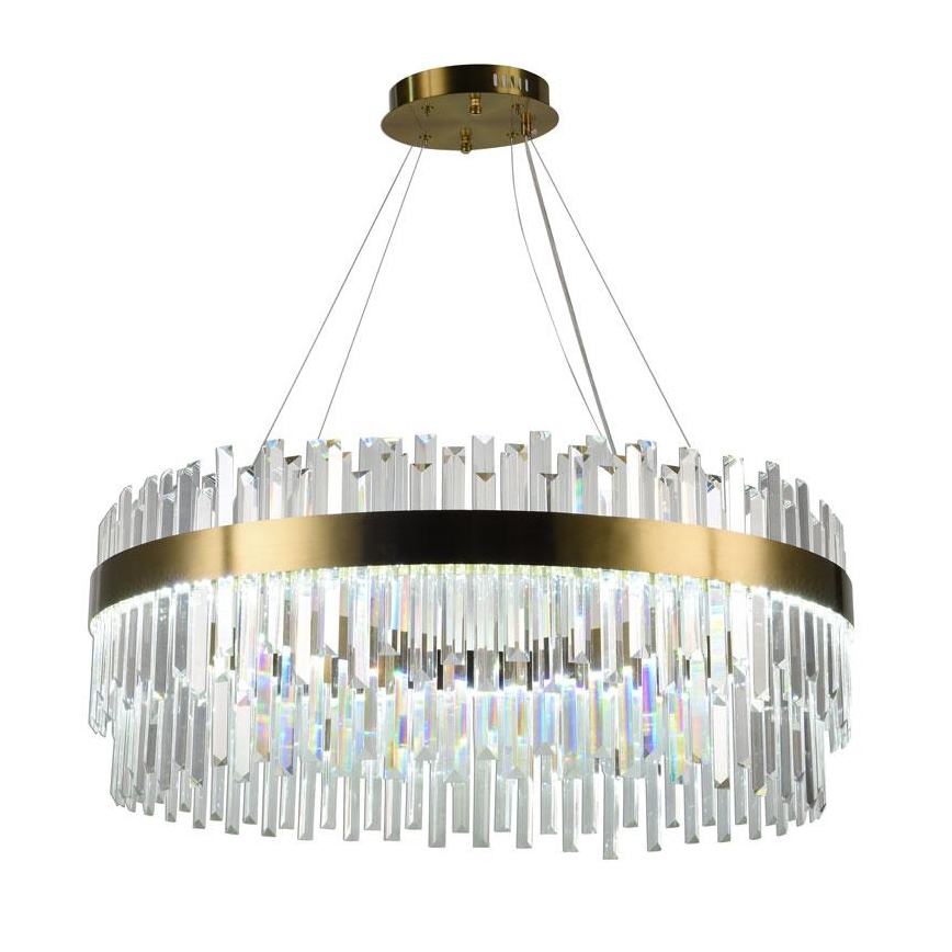 LED Dimmable crystal chandelier on a string LED/110W/230V 3000-6500K gold + remote control