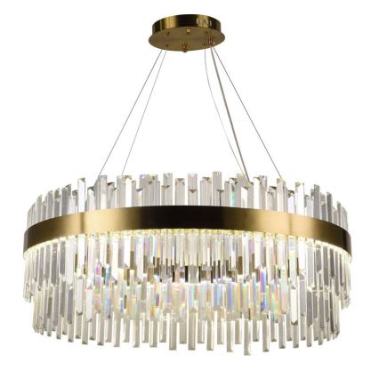 LED Dimmable crystal chandelier on a string LED/110W/230V 3000-6500K gold + remote control