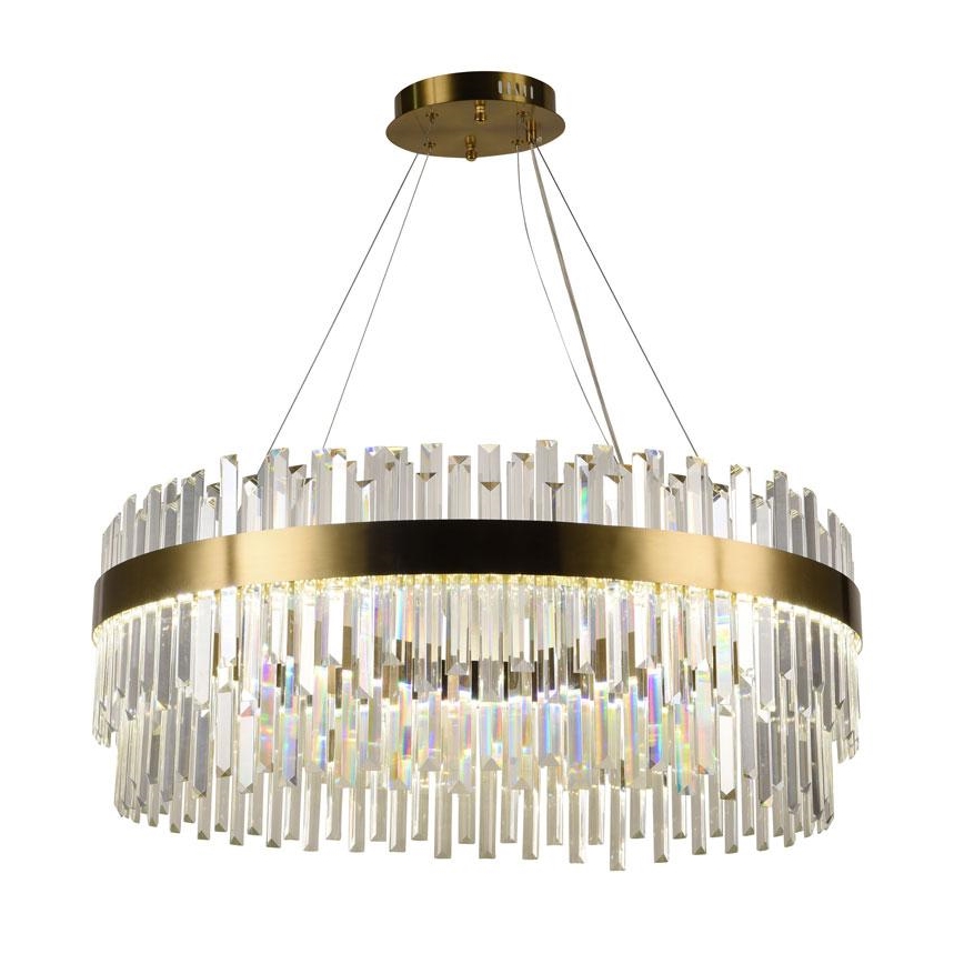 LED Dimmable crystal chandelier on a string LED/110W/230V 3000-6500K gold + remote control